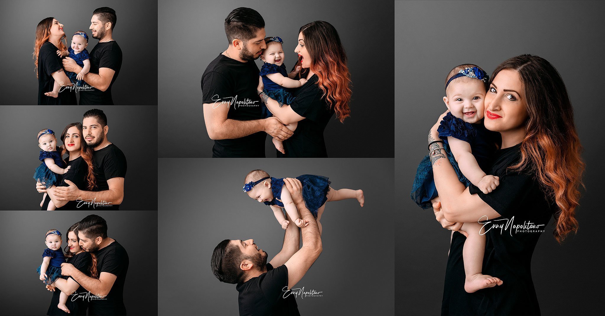 Ritratti di famiglia neogenitori  in uno studio fotografico per bambini a Milano, Pavia, Monza, Bergamo, Varese